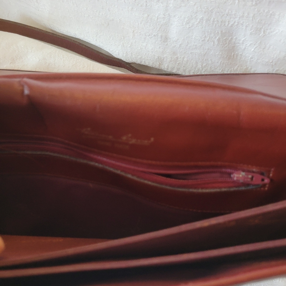 Vintage Etienne Aigner Leather Crossbody satchel brief in Oxblood red - Picture 9 of 16